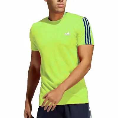 Buy Adidas Mens AeroReady 3 Stripe Top Running Short Sleeve Sports Training Tee • 13.95£