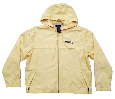 Buy Catalina Windbreaker Jacket Womens Large Yellow Full Zip Hood Pockets Mesh Lined • 16.32£