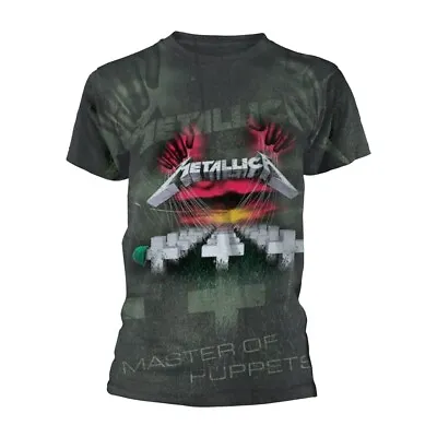 Buy METALLICA - MASTER OF PUPPETS (ALL OVER) GREY T-Shirt, Front & Back Print Medium • 30.98£