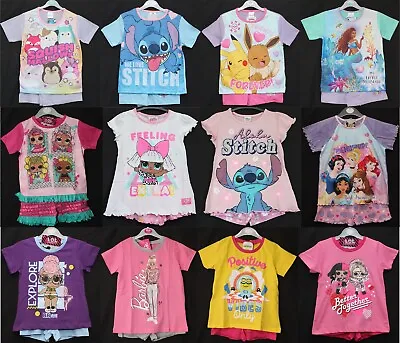Buy Girls Short PJs /Older Girls Character T-Shirt & Shorts Pyjamas Sizes 4-12 Years • 8.95£