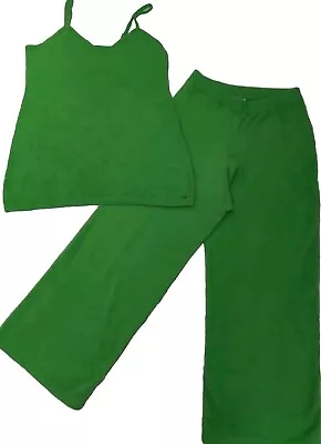 Buy Savage X Fenty Fluff It Up PJ Pajamas Tank And Pant Fuzzy Soft Green Size 1X • 43.43£