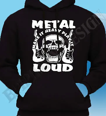 Buy Heavy Metal Hoody Rock Hard Metal Unique Design Loud Music Skullshead Hoodie 70s • 22.99£