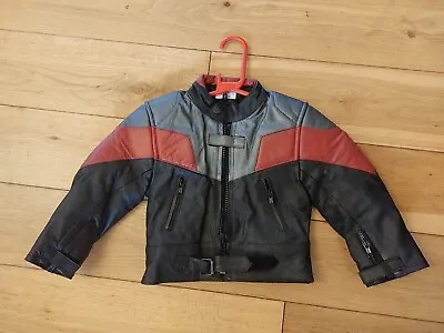 Buy Baby Biker Champ Kids Toddler Childs Soft Leather Biker Style Jacket Red 3XS • 29.99£