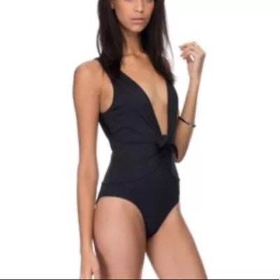 Buy AMERICAN APPAREL Black Plunging Swimsuit *Size XS / 6* • 6£