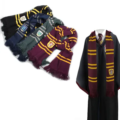 Buy Harry Potter Scarf Gryffindor Slytherin Hufflepuff Ravenclaw Unisex Cosplay UK • 8.59£
