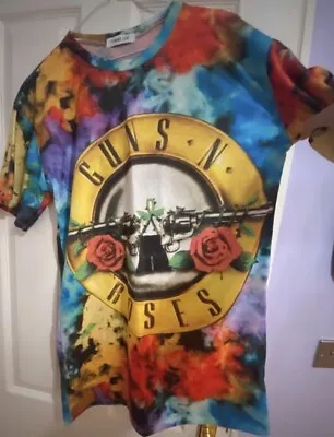 Buy Guns N Roses T Shirt Rock Band Merch Logo Tee Ladies Size Medium Oversized • 15.25£