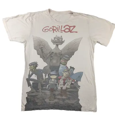 Buy Gorillaz Phase 2 All Over Print 2012 T Shirt Size M Off White Band Tee • 36.99£
