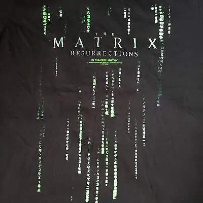 Buy The Matrix 4 Resurrections 2021 Men's L Official Promo Black Graphic T-Shirt Tee • 9.42£