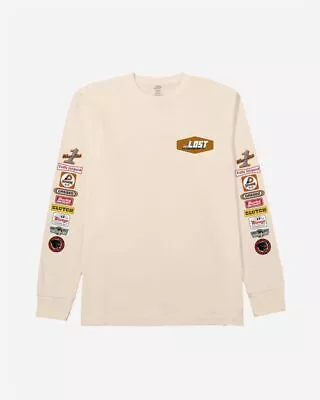 Buy LOST - Mens Pit Stop Long Sleeve T-Shirt - Vintage White - Casual L/S Top • 27.99£