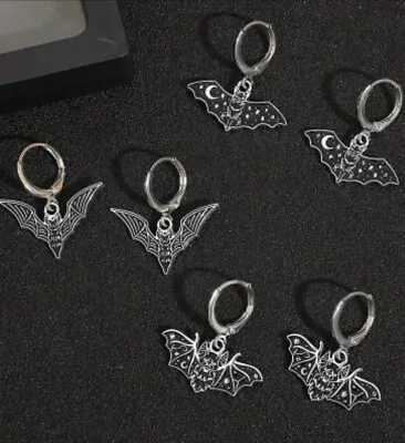 Buy 3 Pairs Of Metal Bat Earrings, Ear Piercing, Fashion Costume Jewellery Goth Emo • 8.29£
