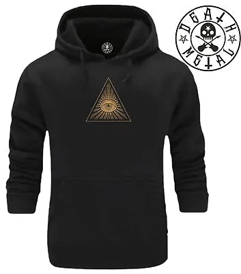 Buy All Seeing Eye Hoodie Music Clothing Rock Metal Pyramid Triangle Illuminati Top • 17.99£