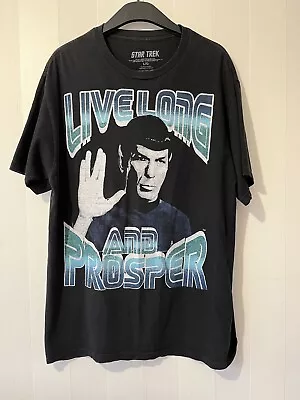 Buy Mens Black 2012 Star Trek Live Long And Prosper Spock T-shirt L • 20£