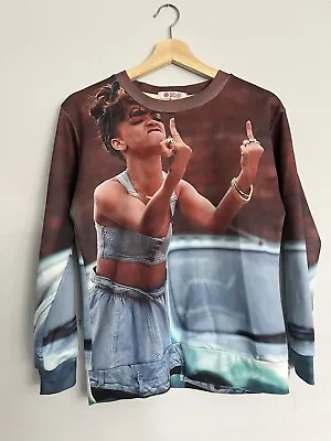 Buy Rihanna Shirt Unisex Small All Over Print Middle Finger Band Tee Music • 24.12£