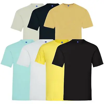 Buy Kruze Mens T Shirts Cotton Short Sleeve T-shirt Tee Crew Neck Regular Plain Top • 10.99£