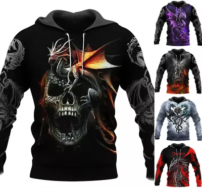 Buy Dragons Of Fantasy Hoodie Sweatshirt Mens Graphic Print Top Sizes Xs-6xl • 37.06£