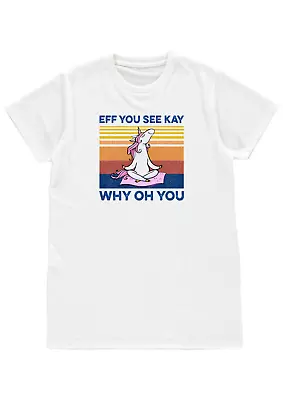 Buy T Shirt Mens Funny Graphic UNICORN EFF YOU Polyester Fabric S M L XL XXL • 11.99£