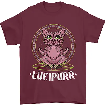 Buy Lucipurr Demonic Hail Satan Cat Evil Mens T-Shirt 100% Cotton • 10.48£