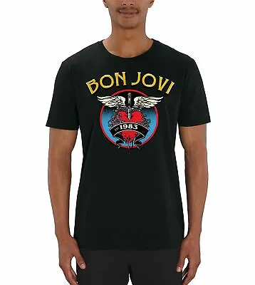 Buy Bon Jovi: Classic Logo Men’s Black T-Shirt • 18.99£