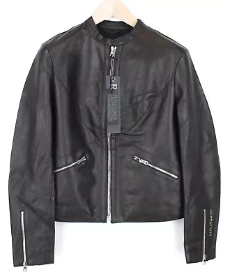 Buy REPLAY Women Jacket M Black Pure Lambskin Leather Biker Zipped Lined Classic • 152.04£