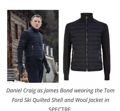 Buy TOM FORD James Bond Spectre Quilted Shell Down Bomber Jacket. Navy And Grey • 1,200£
