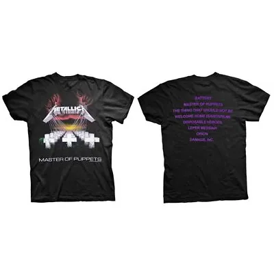Buy Metallica - Master Of Puppets Tracks Logo - 100% Official T-shirt - Large Tshirt • 15.99£