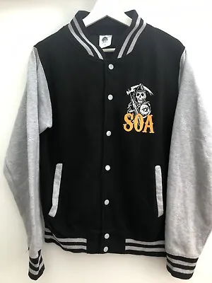 Buy SONS OF ANARCHY Jacket Black Button Up SOA Baseball Style Mens Small S • 29.99£