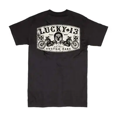 Buy Lucky 13 Dual Chopper Moto Motorcycle Motorbike Casual T-Shirt Black • 30.50£