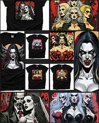 Buy Bride's Of Dracula Vlad Impaler Pin Up Horror Comic Movie Tshirt Men Goth Woman • 9.99£