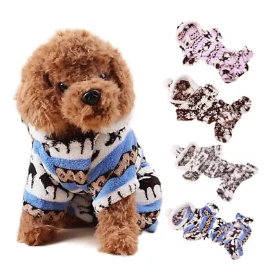 Buy Pet Dog Cat Winter Warm Hoodies Christmas Puppy Dog Jumper Sweater Clothing Coat • 6.47£