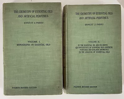 Buy The Chemistry Of Essential Oils And Artificial Perfumes Ernest J Parry 2 Volumes • 250£