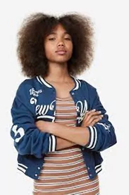 Buy H&m Oversized Girls Baseball Jacket - Age 14 Years - Brand New With Tags £17.99 • 10.40£