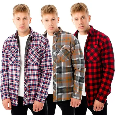 Buy New Mens Padded Quilted Fleece Lined Shirt Lumberjack Jacket Flannel Warm Work • 18.99£