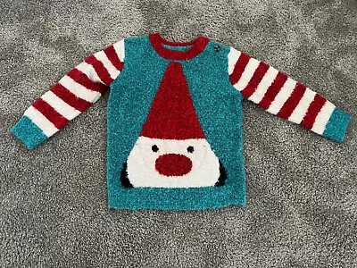 Buy Next Green Christmas Jumper 18months To 2 Years With Santa On The Front • 7.50£