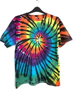 Buy Unisex Hand Dyed Classic Spiral Tie Dye T Shirt Festival Beach Summer UK New XL • 15£