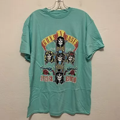 Buy Guns N' Roses Appetite For Destruction Graphic T-Shirt Women’s Size L Teal New • 11.81£