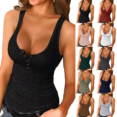 Buy Womens Sexy Cami Tank Tops Vest Sleeveless Summer Sport T-Shirt Blouse Camisole • 2.49£