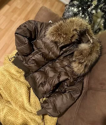 Buy Stylish Winter Down Puffer Jacket With Real Fur Collar 2023/24 Fashion • 90£
