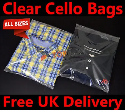 Buy Garment Bags Clear Cellophane Plastic Self Seal Packaging For T-Shirts Clothes • 64.99£