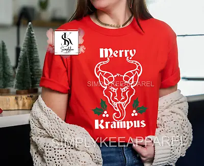 Buy Merry Krampus Shirt, Krampusnacht, Creepy Christmas Shirt, Goth Christmas Gift,  • 23.62£