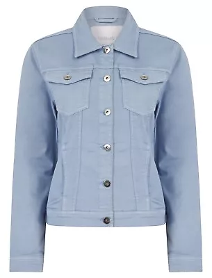 Buy Womens Ladies Stretch Denim Jacket Soft Cotton Summer Pastel Colour Fashion Coat • 29.95£