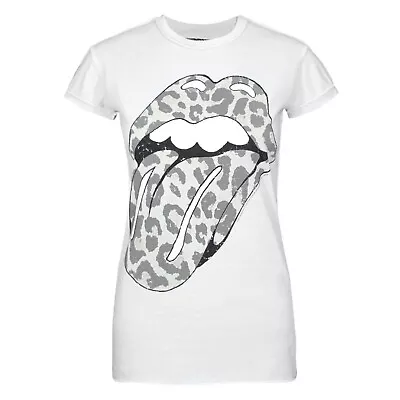 Buy Amplified Womens/Ladies Leopard Lick The Rolling Stones T-Shirt NS7865 • 23.03£