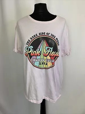 Buy Pink Floyd T-Shirt Dark Side  The Moon Graphic Tee UK14 Pink Vintage 2001 C1916 • 8.11£