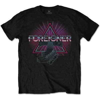 Buy FOREIGNER  Unisex T- Shirt - Neon Guitar - Black  Cotton  • 16.99£