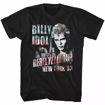 Buy Billy Idol Rebel Yell Tour New York 83 Men's T Shirt Punk Rock Music Merch • 41.76£