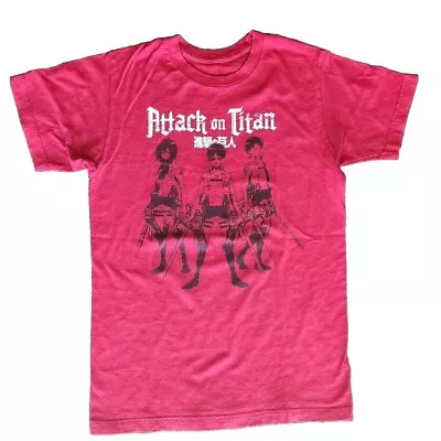 Buy Attack On Titan Red Anime T-shirt Size S • 9.01£