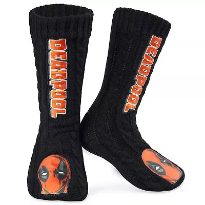 Buy Marvel Fluffy Socks, Mens Slipper Socks - Deadpool • 13.49£