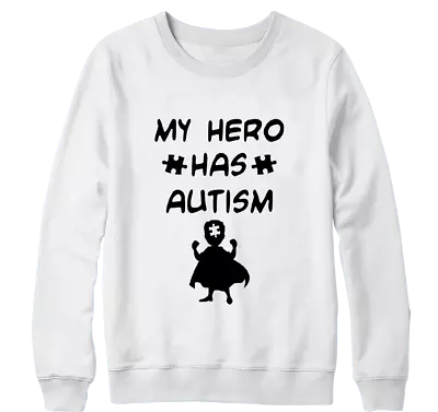 Buy My Hero Has Autism Sweatshirt Be Kind Be Patient Kids Awareness Birthday Gifts • 16.99£