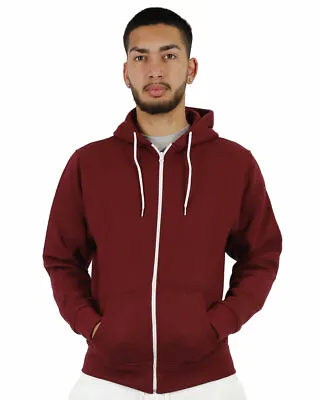 Buy Plain Mens American Fleece Zip UP Hoody Jacket Soft Sweatshirt Hooded Hoodie Top • 11.99£
