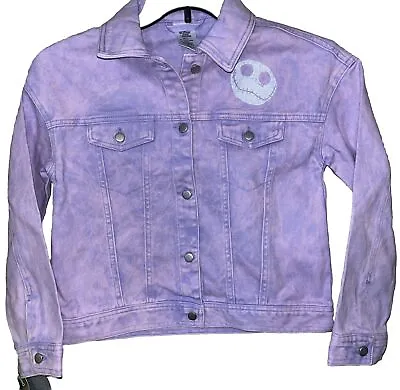 Buy Nightmare Before Christmas Purple Wash Girls Denim Jacket Sz 10 12 New Disney • 18.93£