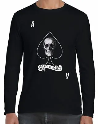 Buy Ace Of Spades Skull Long Sleeve T-Shirt - Goth Biker Emo • 15.95£